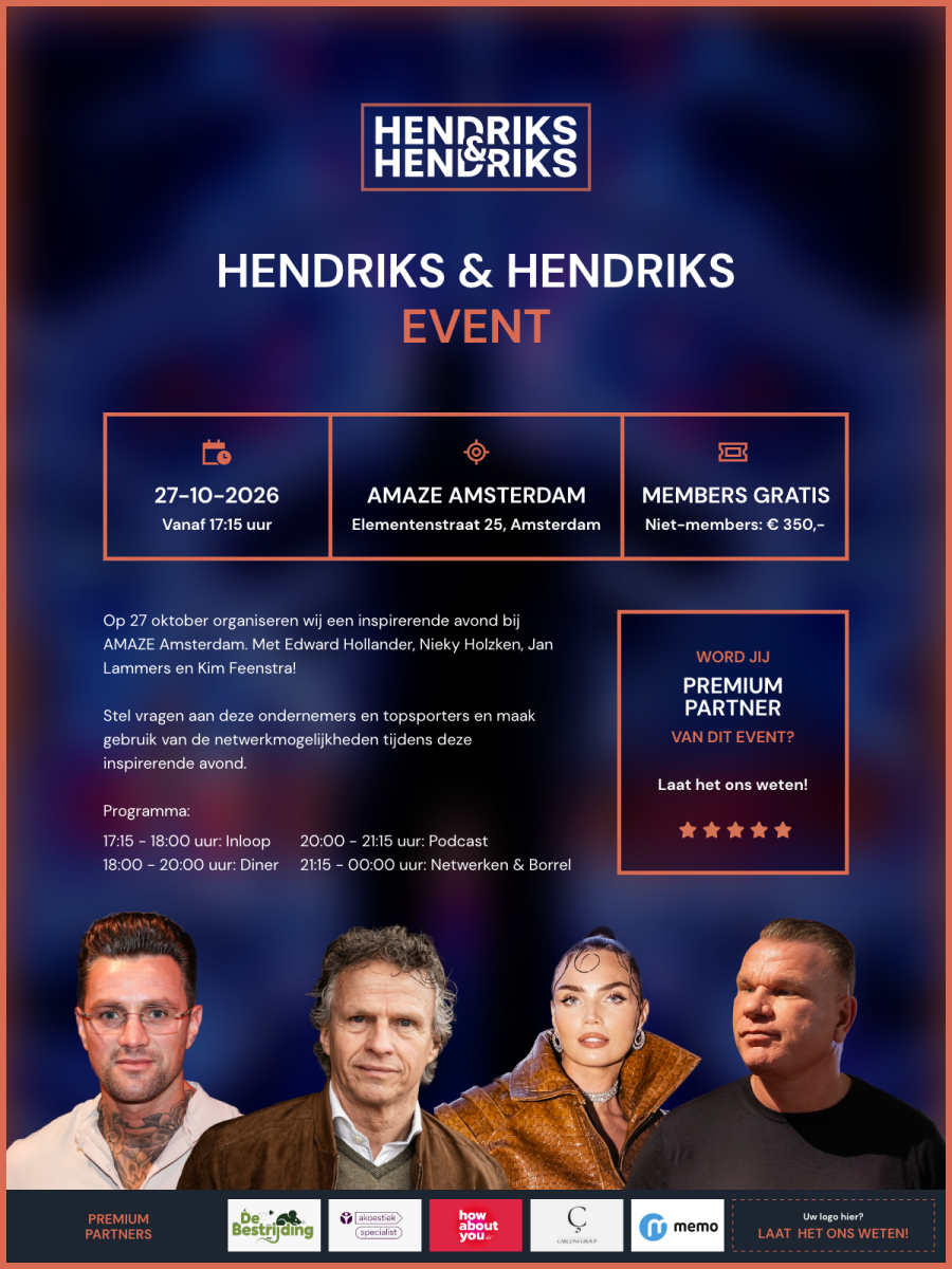 Hendriks & Hendriks Event - AMAZE Amsterdam - 27 oktober 2026